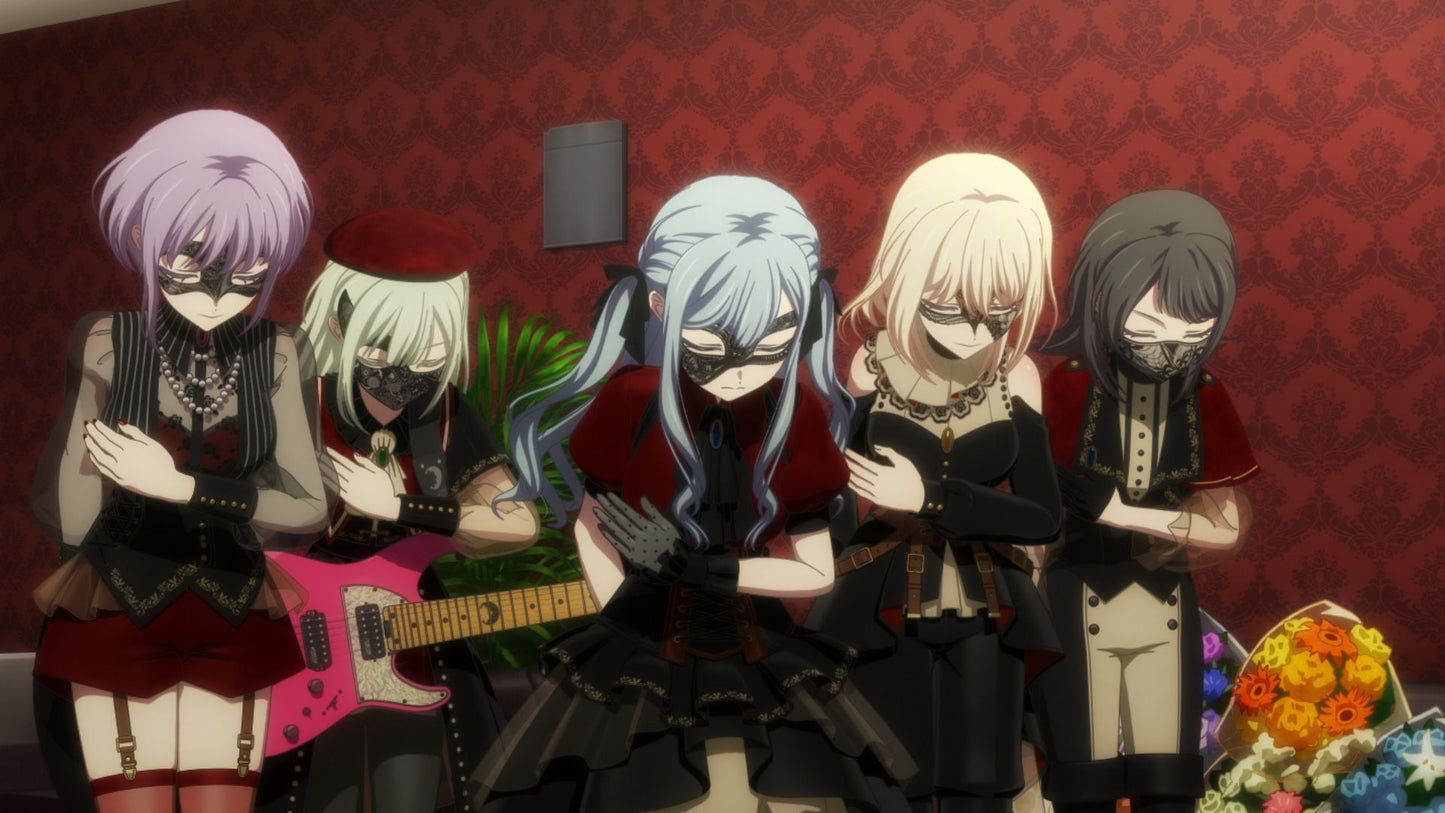 Monenjoy バンドリ！アヴェムジカ TVアニメ ムジカ　　若葉 睦　三角 初華　八幡 海鈴　祐天寺 にゃむ　豊川 祥子　イヤリング贈り　舞台服　コスチューム　洋服　イベント　仮装　ロリータ　可愛い　 - Monenjoy