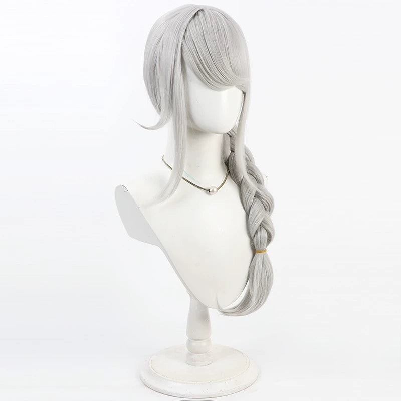 Monenjoy   HUNDRED LINE -最終防衛学園 霧藤希  60cm ウィッグ ショートヘア  三つ編み コスプレ道具　サイドブレイド ブレイドヘア ハンドレッド 　カツラ　イベント