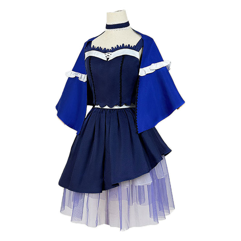 Monenjoy　Summer Pockets　サマーポケッツ　 久島鴎　コスプレ衣装　ワンピース　ブルー色　イベントGS1922