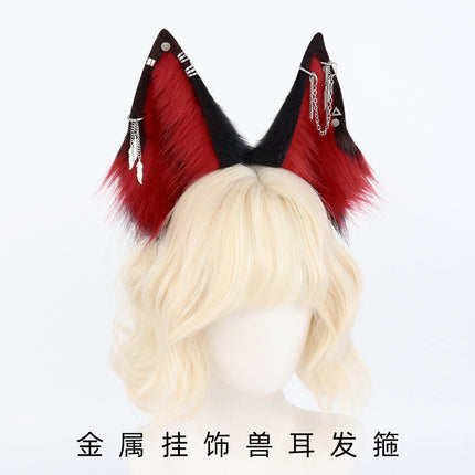 Monenjoy  狐耳 狼耳 狼の尻尾 コスプレ アクセサリー コスプレ道具  可愛い　ゴスロリ　渋谷系　萌えグッズ　キツネ ケモ耳 狐しっぽGS1154