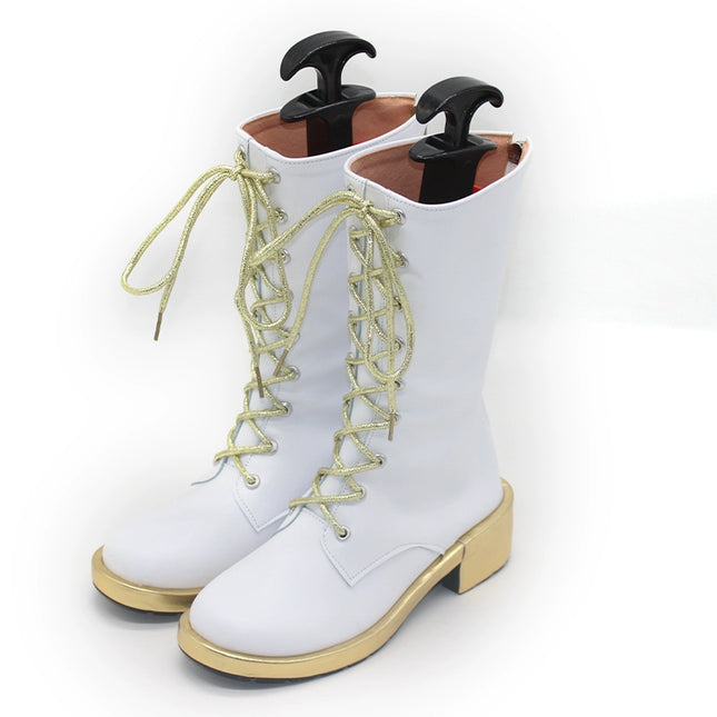 Monenjoy KPOPガールズ! デーモン・ハンターズ  zoey ゾーイ ロングブーツ 靴 ミラ 白色 コスプレ衣装 舞台服 ライブ服 KPop Demon Hunters