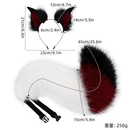 Monenjoy　陰陽師　白蔵主　妖狐　稲荷神　小物 狐耳 狼耳 狼の尻尾 コスプレ アクセサリー　コスプレ道具　髪飾り　狐耳　擬人化GS1153 - Monenjoy