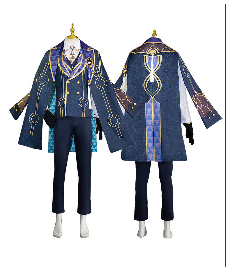 Monenjoy 崩壊スターレイル アベンチュリン コスプレ衣装　礼服　スーツ　帽子＋イヤリング＋タトゥーシール付　コイン道具3枚贈り　イベント　博戯の砂金石　仮装　ハロウィン - Monenjoy