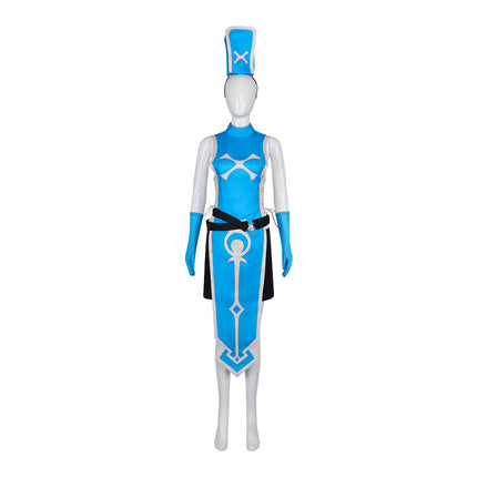 Monenjoy TV Anime Fainting Hero and Assassin Princess Anemone Monk's Song Cosplay Costume Blue Costume