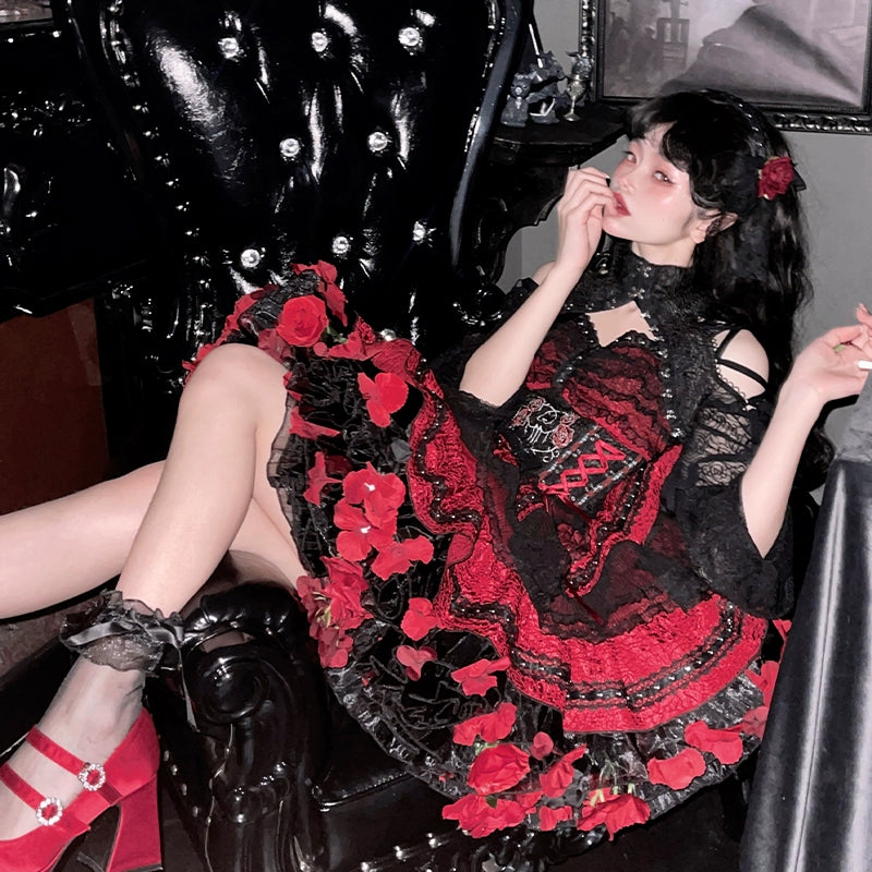 Monenjoy　ロリータ　ペチコート　花　クリノリン　バッスル　ティアードペチコート　ふわもこアンダー　ふんわり　コスプレ道具　地雷系　GS1220 - Monenjoy