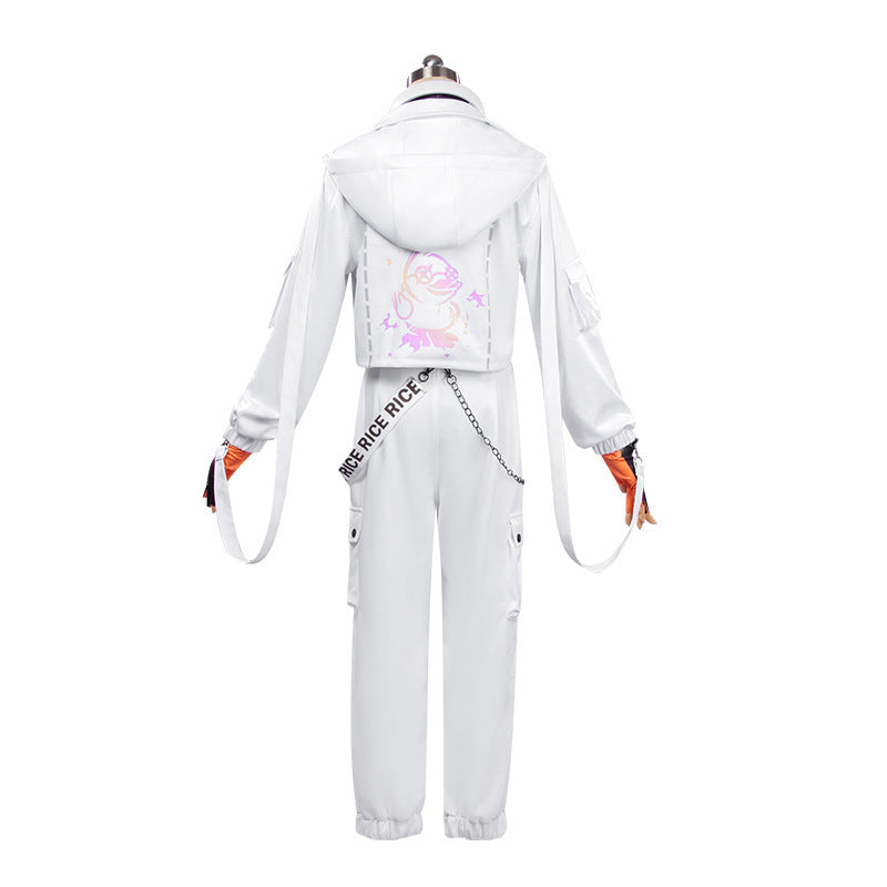 Monenjoy　第五人格×B.Duck　囚人　ルカ・バルサー　SSRコラボ衣装　イヤホーン付　グレーと白色　コスプレ衣装　イベントGS1344 - Monenjoy