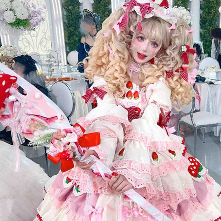 Monenjoy　ロリータ風　いちご　法杖　コスプレ道具　可愛い　撮影道具　超大サイズ　手作り　工芸品　GS1205 - Monenjoy