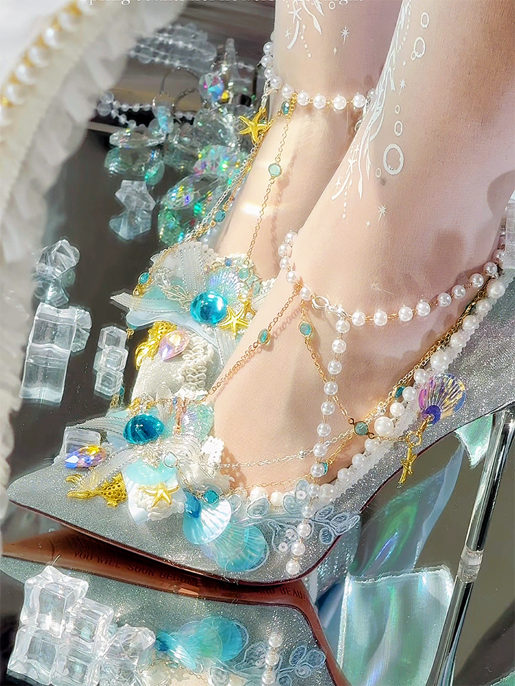 Monenjoy　恋と深空　ホムラ　ロリータ　ヒールパンプス　シューズ　成人式　かわいい　果てしなき海に沈む　限定版　イベント　GS1200 - Monenjoy