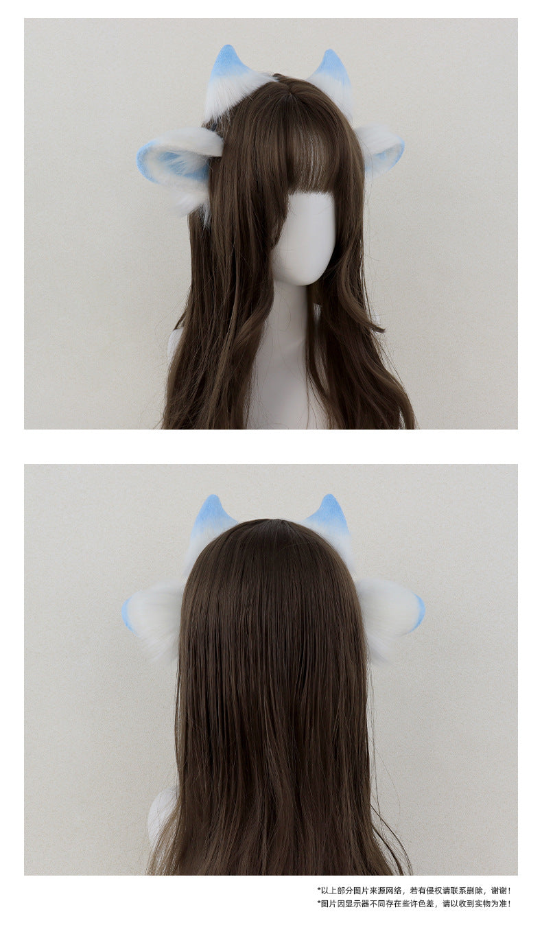 Monenjoy 　ひつじ　髪飾り　コスプレ道具　アクセサリー　イベント　カチューシャ レディース 女性 ヘアアクセサリー 髪飾り まとめ髪 羊 ひつじ 角付き 耳付き かわいい おしゃれ キュート 　GS1162 - Monenjoy