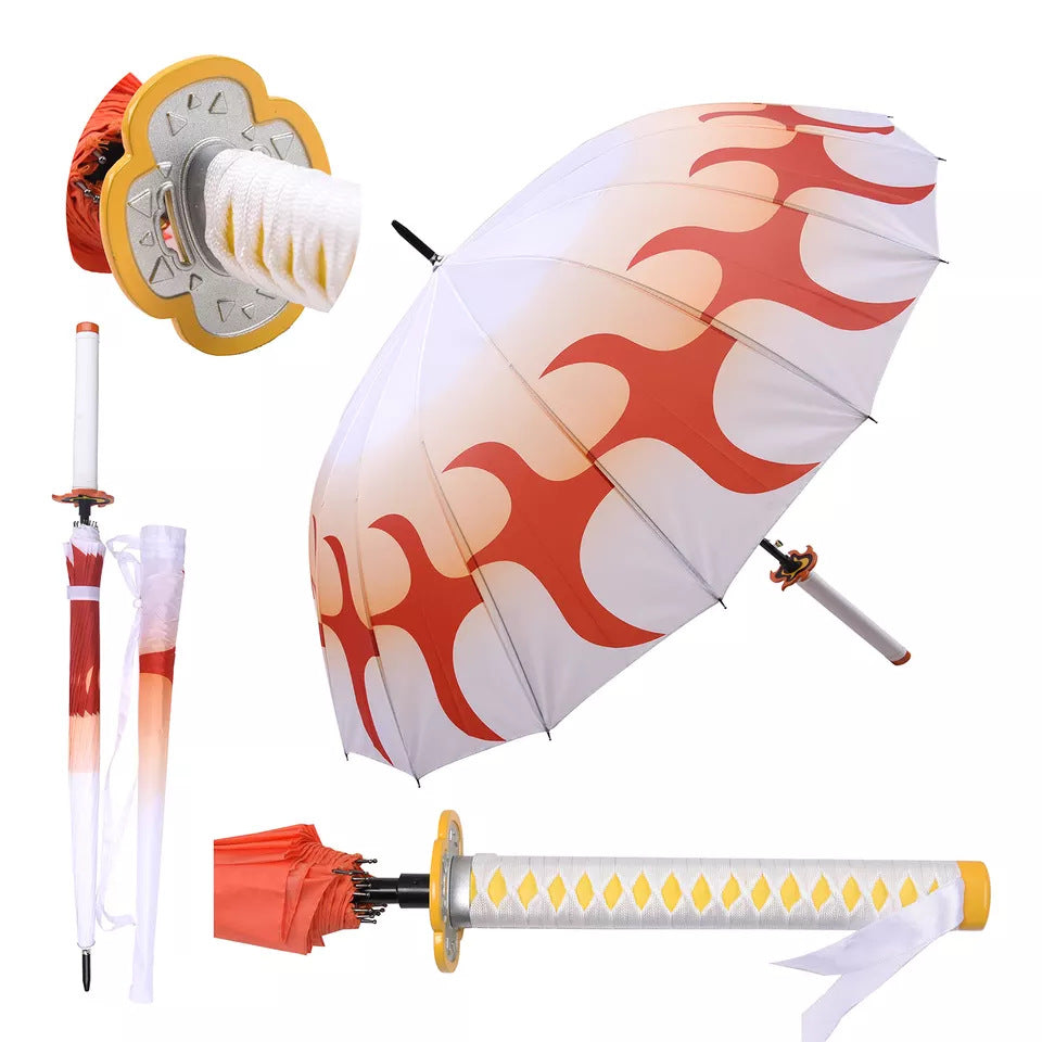 Monenjoy 鬼滅の刃 サムライ傘 無限城編　 炭治郎　我妻 善逸　冨岡 義勇　杏寿郎　胡蝶 しのぶ　無一郎　傘　長傘　100㎝　コスプレ道具　アクセサリー　