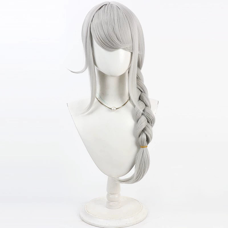 Monenjoy   HUNDRED LINE -最終防衛学園 霧藤希  60cm ウィッグ ショートヘア  三つ編み コスプレ道具　サイドブレイド ブレイドヘア ハンドレッド 　カツラ　イベント