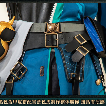 Monenjoy 鳴潮 コスプレ衣装　忌炎（きえん）コスチューム　イヤリング付　イベント　仮装　戦闘服　カッコイイ　 - Monenjoy