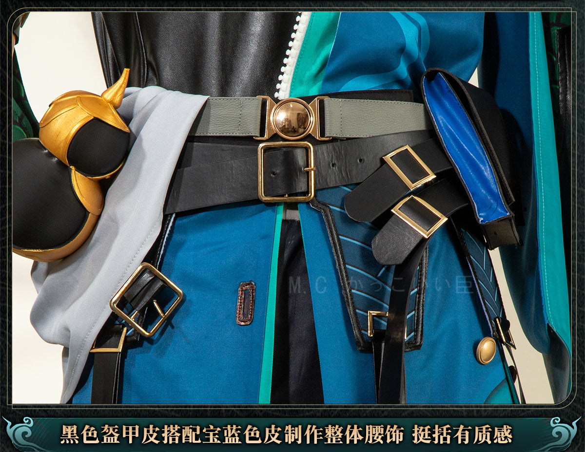 Monenjoy 鳴潮 コスプレ衣装　忌炎（きえん）コスチューム　イヤリング付　イベント　仮装　戦闘服　カッコイイ　 - Monenjoy