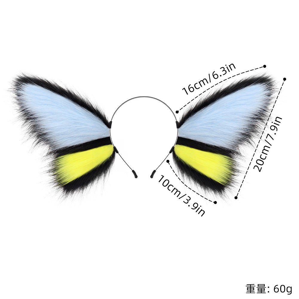 Monenjoy　胡蝶髪飾り　耳飾り　蝶のリボン　飾れる髪飾り　ふわふわ　アクセサリー　コスプレ道具　ハロウィン　GS1155 - Monenjoy