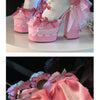 Monenjoy　ピンク色　地雷系　ロリータ　シューズ　ブーツ　花嫁　底14cm　5.5cm　ヒールパンプス　かわいい　アクセサリー「転売」