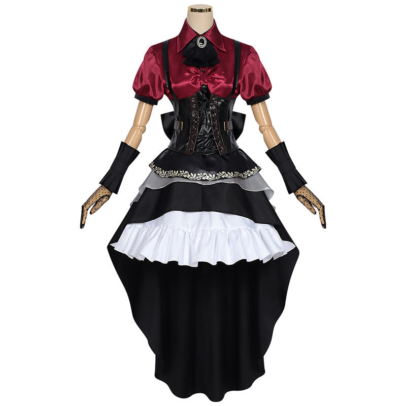 Monenjoy バンドリ！アヴェムジカ TVアニメ ムジカ　　若葉 睦　三角 初華　八幡 海鈴　祐天寺 にゃむ　豊川 祥子　イヤリング贈り　舞台服　コスチューム　洋服　イベント　仮装　ロリータ　可愛い　 - Monenjoy