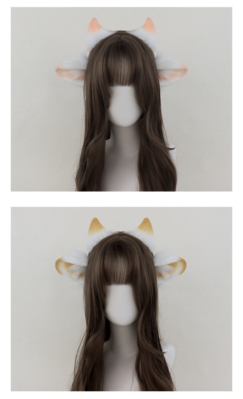 Monenjoy 　ひつじ　髪飾り　コスプレ道具　アクセサリー　イベント　カチューシャ レディース 女性 ヘアアクセサリー 髪飾り まとめ髪 羊 ひつじ 角付き 耳付き かわいい おしゃれ キュート 　GS1162 - Monenjoy