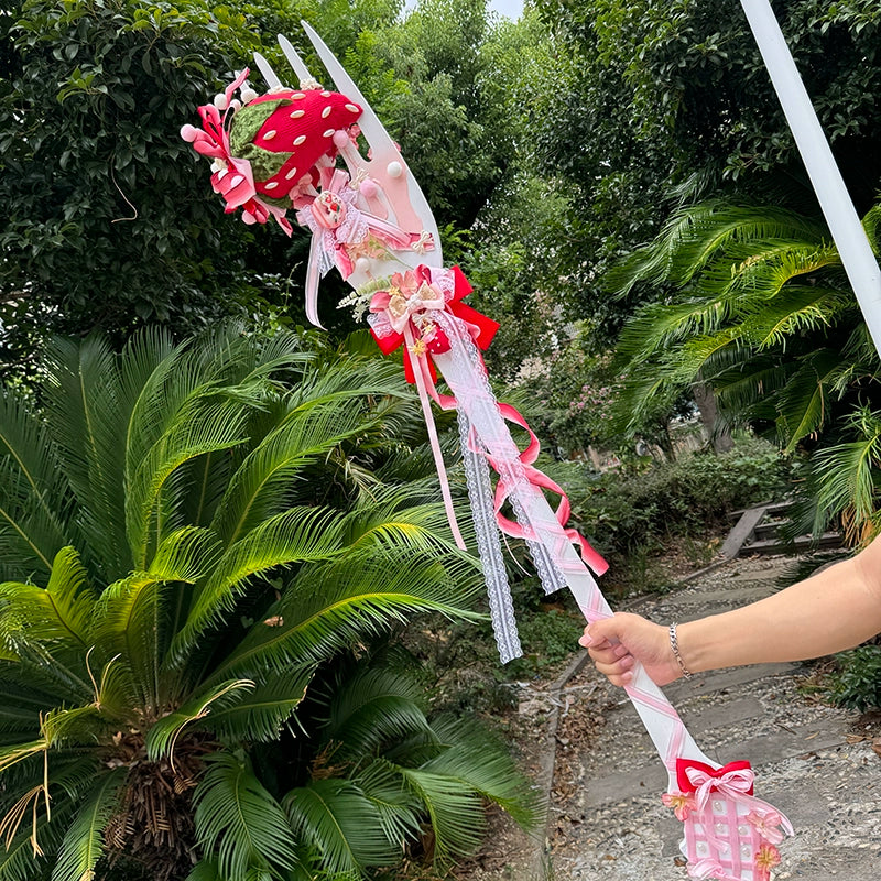 Monenjoy　ロリータ風　いちご　法杖　コスプレ道具　可愛い　撮影道具　超大サイズ　手作り　工芸品　GS1205 - Monenjoy