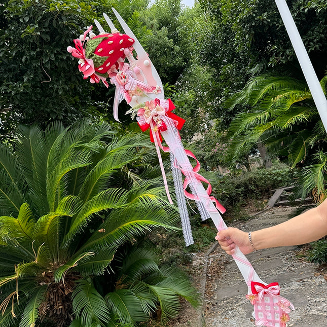 Monenjoy　ロリータ風　いちご　法杖　コスプレ道具　可愛い　撮影道具　超大サイズ　手作り　工芸品　GS1205