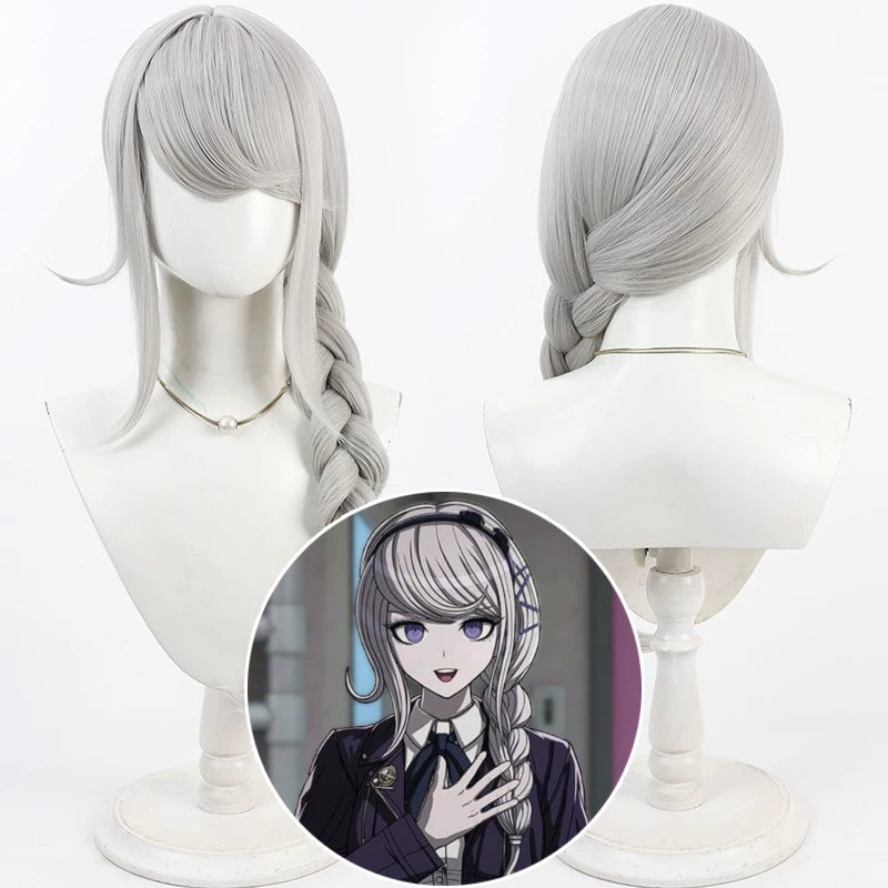 Monenjoy   HUNDRED LINE -最終防衛学園 霧藤希  60cm ウィッグ ショートヘア  三つ編み コスプレ道具　サイドブレイド ブレイドヘア ハンドレッド 　カツラ　イベント