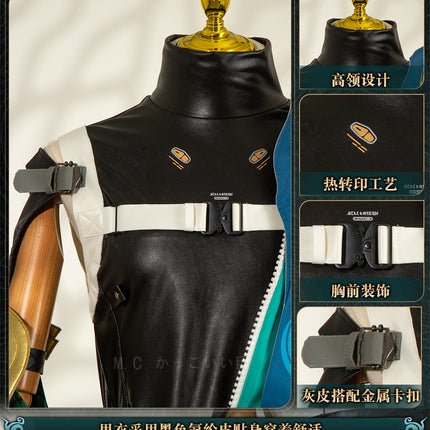 Monenjoy 鳴潮 コスプレ衣装　忌炎（きえん）コスチューム　イヤリング付　イベント　仮装　戦闘服　カッコイイ　 - Monenjoy