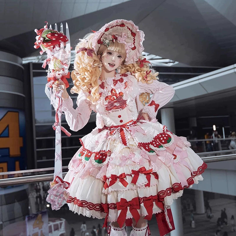 Monenjoy　ロリータ風　いちご　法杖　コスプレ道具　可愛い　撮影道具　超大サイズ　手作り　工芸品　GS1205 - Monenjoy