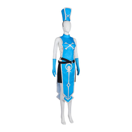 Monenjoy TV Anime Fainting Hero and Assassin Princess Anemone Monk's Song Cosplay Costume Blue Costume