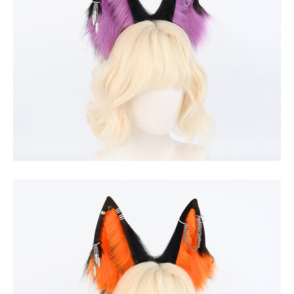 Monenjoy  狐耳 狼耳 狼の尻尾 コスプレ アクセサリー コスプレ道具  可愛い　ゴスロリ　渋谷系　萌えグッズ　キツネ ケモ耳 狐しっぽGS1154