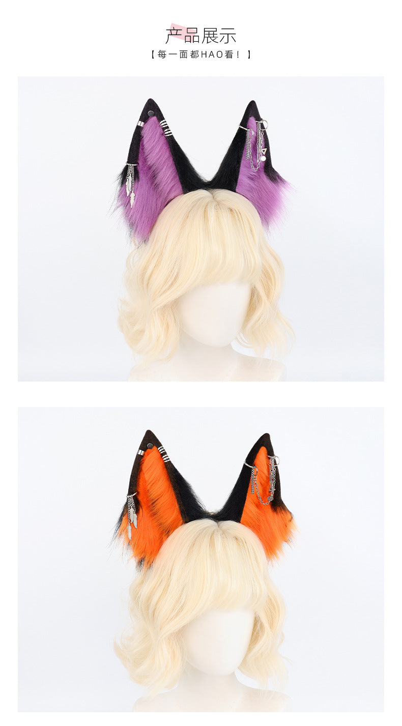 Monenjoy 狐耳 狼耳 狼の尻尾 コスプレ アクセサリー コスプレ道具 可愛い　ゴスロリ　渋谷系　萌えグッズ　キツネ ケモ耳 狐しっぽGS1154 - Monenjoy