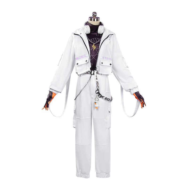 Monenjoy　第五人格×B.Duck　囚人　ルカ・バルサー　SSRコラボ衣装　イヤホーン付　グレーと白色　コスプレ衣装　イベントGS1344 - Monenjoy