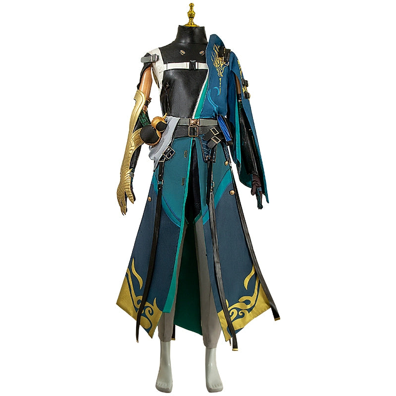 Monenjoy 鳴潮 コスプレ衣装　忌炎（きえん）コスチューム　イヤリング付　イベント　仮装　戦闘服　カッコイイ　 - Monenjoy