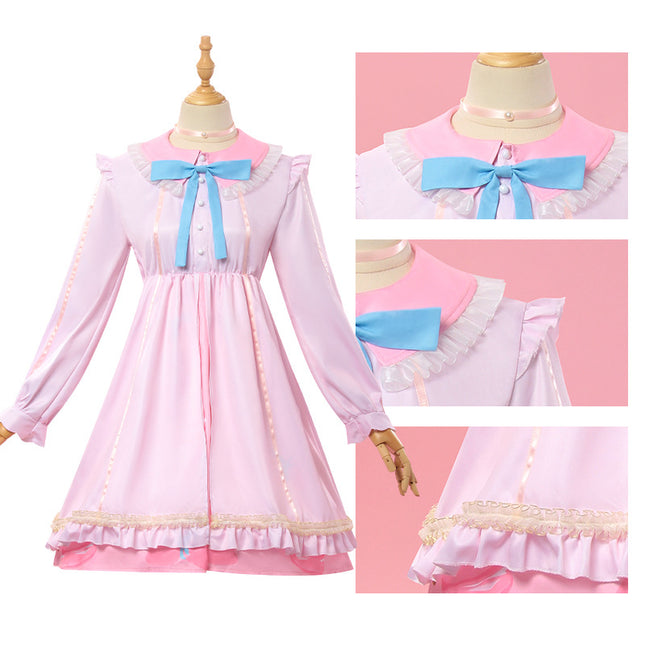 Monenjoy プロセカ サンリオ コラボ 桃井愛莉 コスプレ衣装 ワンピース ドレス feat.マイメロディGS1322 - Monenjoy