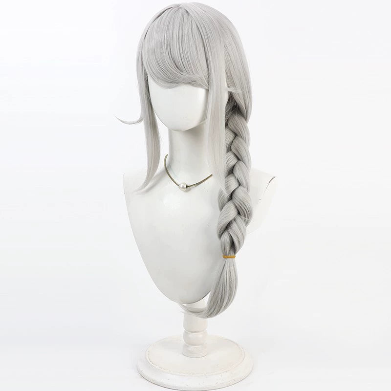 Monenjoy   HUNDRED LINE -最終防衛学園 霧藤希  60cm ウィッグ ショートヘア  三つ編み コスプレ道具　サイドブレイド ブレイドヘア ハンドレッド 　カツラ　イベント