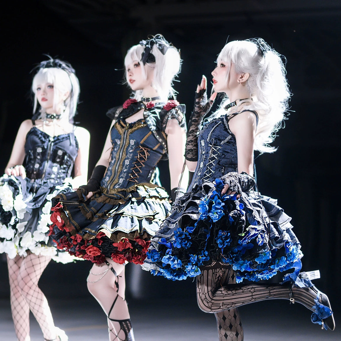 Monenjoy　ロリータ　ペチコート　花　クリノリン　バッスル　ティアードペチコート　ふわもこアンダー　ふんわり　コスプレ道具　地雷系　GS1220 - Monenjoy