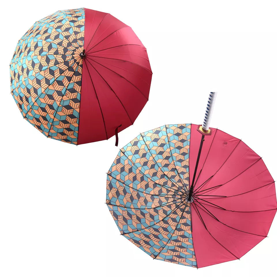 Monenjoy 鬼滅の刃 サムライ傘 無限城編　 炭治郎　我妻 善逸　冨岡 義勇　杏寿郎　胡蝶 しのぶ　無一郎　傘　長傘　100㎝　コスプレ道具　アクセサリー　