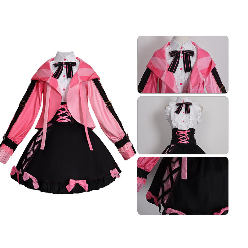 Monenjoy　桜ミク　コスプレ衣装　初音ミク　地雷系　可愛い　ワンピース　ドレス　コスチューム　SAKURA×SUBCULTURE 　学園祭