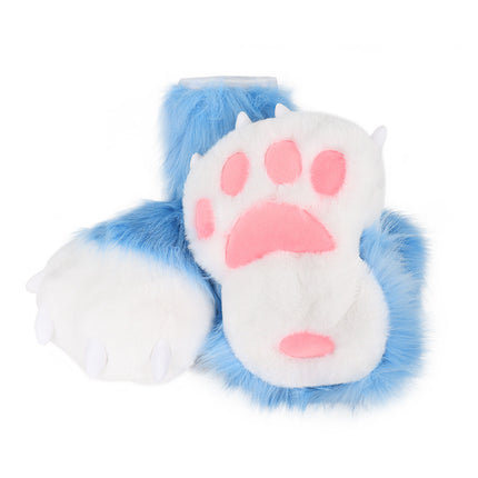 Monenjoy　ファースーツ 手 爪 肉球　もふもふ ハード てぶくろ 犬 狼 ネコ ケモノ 動物 擬人観 獣人 kigurumi Fursuit コスプレ道具 アクセサリーGS1160 - Monenjoy