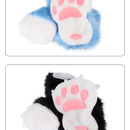 Monenjoy　ファースーツ 手 爪 肉球　もふもふ ハード てぶくろ 犬 狼 ネコ ケモノ 動物 擬人観 獣人 kigurumi Fursuit コスプレ道具 アクセサリーGS1160 - Monenjoy