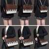 Monenjoy キレカジ風　ピアノ刺繍リュックサック  ハンドバッグ　ミニシュルダーバッグ　ミニバッグ ブロンズ色GSbag001