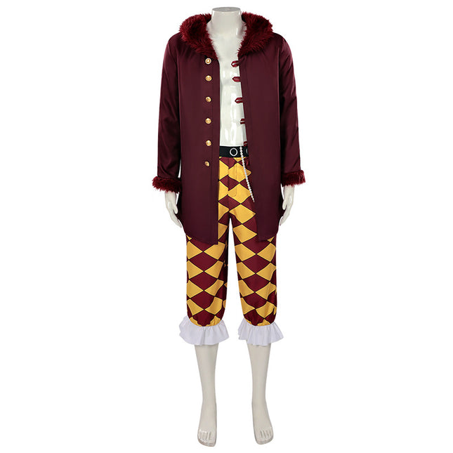 Monenjoy ONE PIECE Bartolomeo Cosplay Costume Barto Club Captain Event Red Cannibal Bartolomeo Halloween