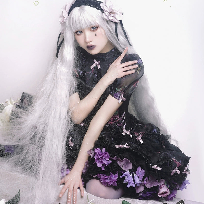 Monenjoy　ロリータ　ペチコート　花　クリノリン　バッスル　ティアードペチコート　ふわもこアンダー　ふんわり　コスプレ道具　地雷系　GS1220 - Monenjoy