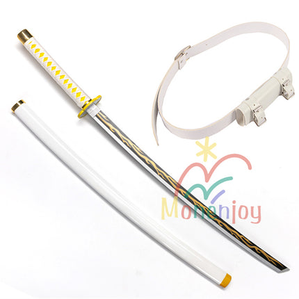 Monenjoy　鬼滅の刃　我妻 善逸 104cm 日輪刀　おもちゃ　コスプレ道具　あがつま ぜんいつ　日本刀　木刃 雷の呼吸 霹靂一閃イベント