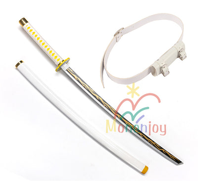 Monenjoy　鬼滅の刃　我妻 善逸 104cm 日輪刀　おもちゃ　コスプレ道具　あがつま ぜんいつ　日本刀　木刃 雷の呼吸 霹靂一閃イベント