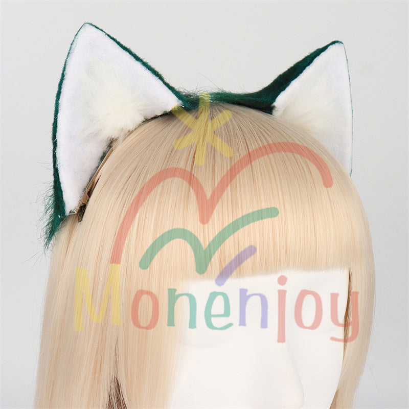 Monenjoy 原神 魈(しょう) ふわふわ　耳飾り＋尻尾　可愛い　萌えグッズ　猫耳 きつね耳　コスプレ道具　アクセサリー　 - Monenjoy