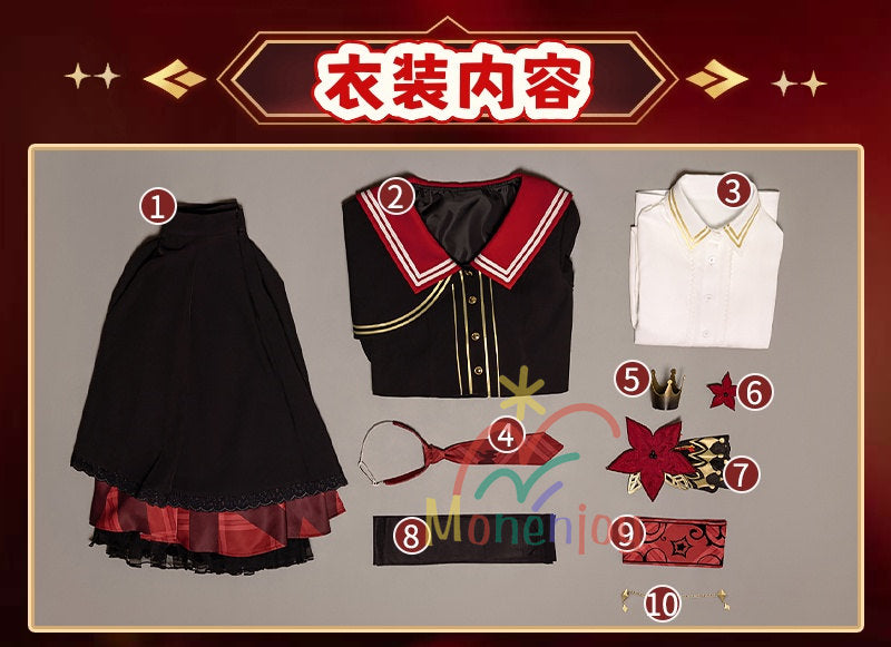 Monenjoy　魔法少女ノ魔女裁判　二階堂 ヒロ　コスプレ衣装　にかいどう ヒロ　髪飾付　まのさば　コスチューム　ワンピース　仮装