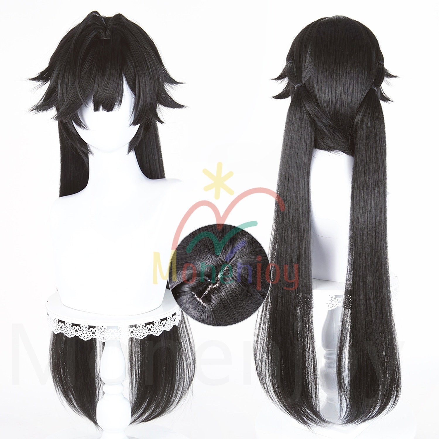 Monenjoy　アークナイツ　エンドフィールド　 チェン・センユー　 ウィッグ　長83cm　カツラ　コスプレ道具　耐熱ウィッグ MONENJOY