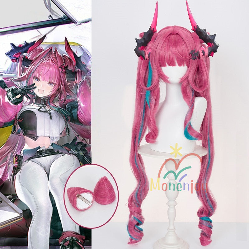 Monenjoy　アークナイツ：エンドフィールド　イヴォンヌ　ウィッグ　85cm　かつら　コスプレ道具　
