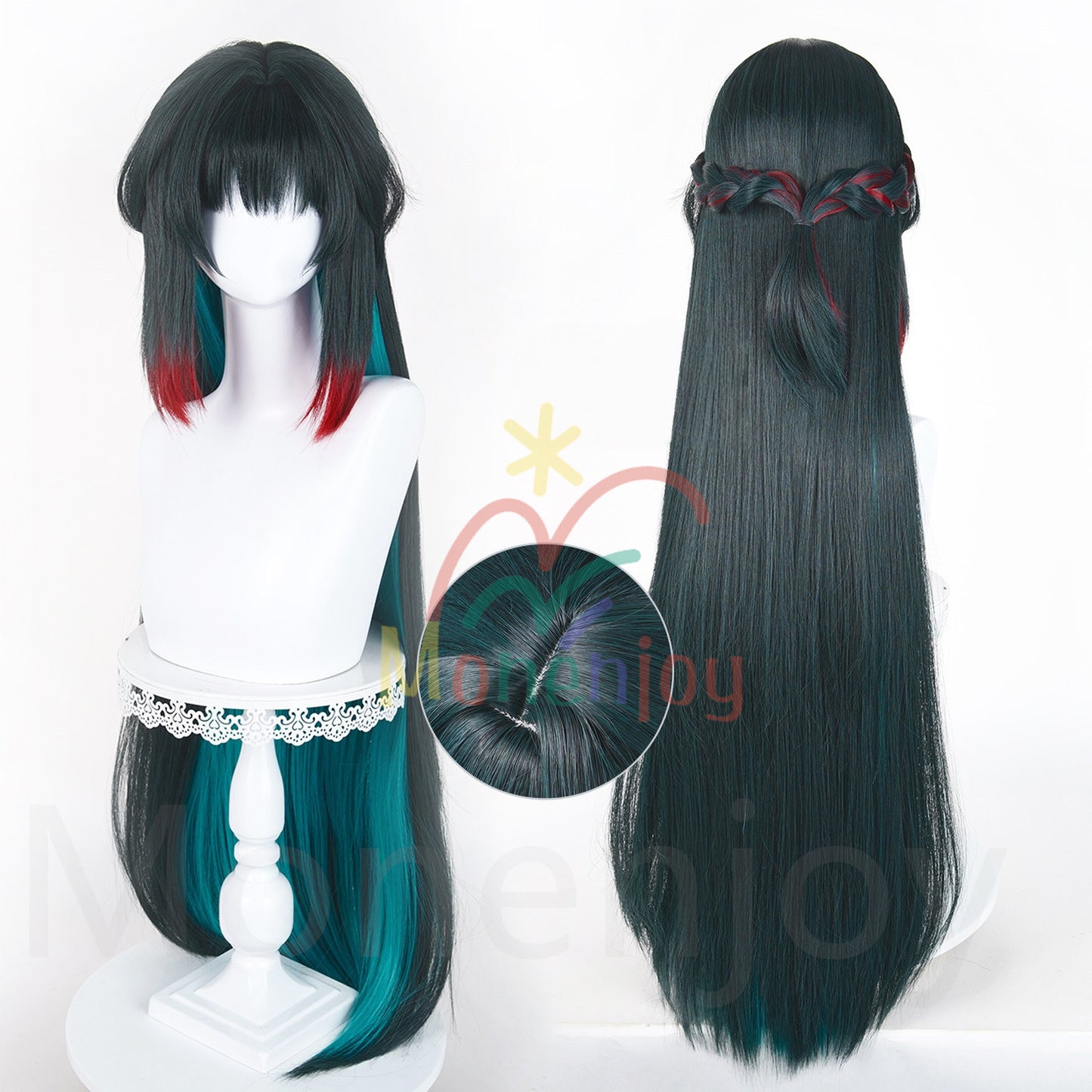 Monenjoy アークナイツ　エンドフィールド　莊方宜　長100cm　ウィッグ　カツラ　コスプレ道具　耐熱ウィッグ　 MONENJOY