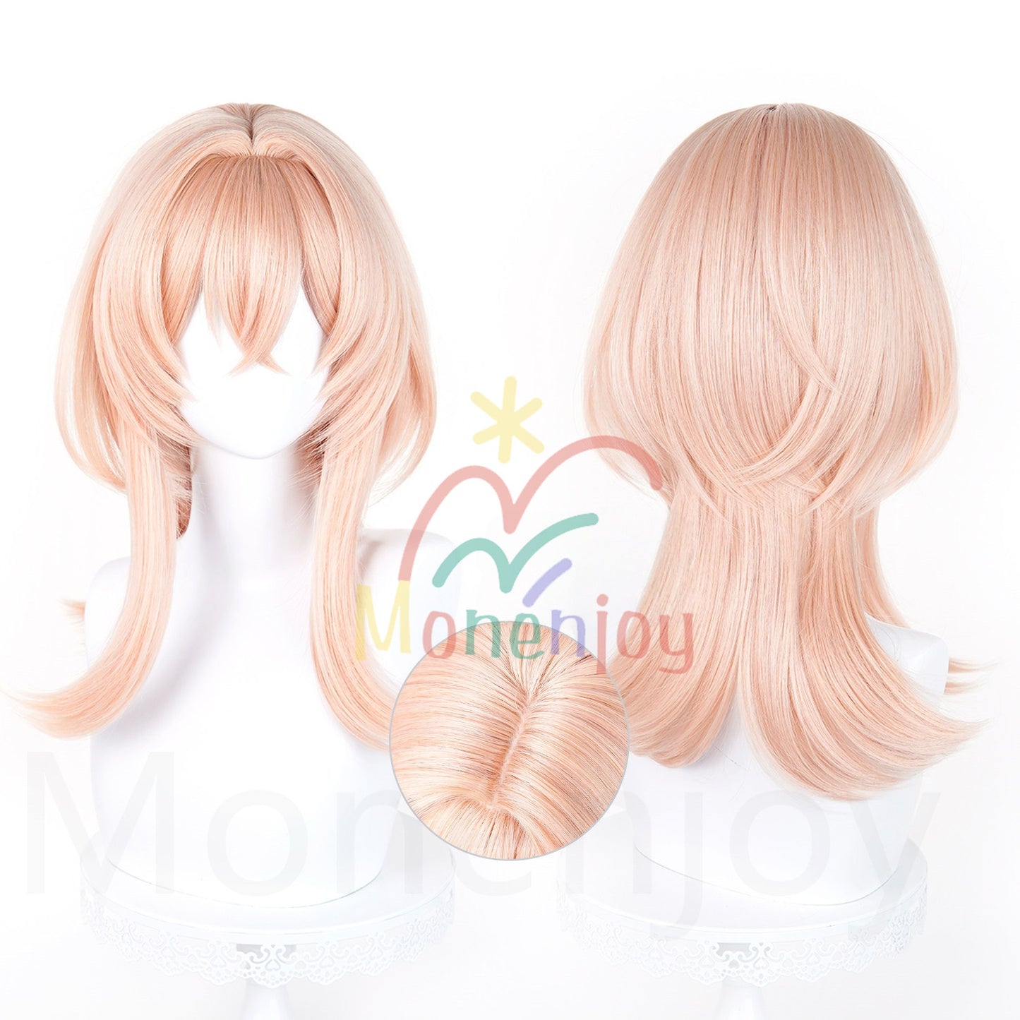 Monenjoy　原神　リンネア　ウィッグ　カツラ　コスプレ道具　付け毛のポニーテール　耐熱ウィッグ　2種類カラー MONENJOY