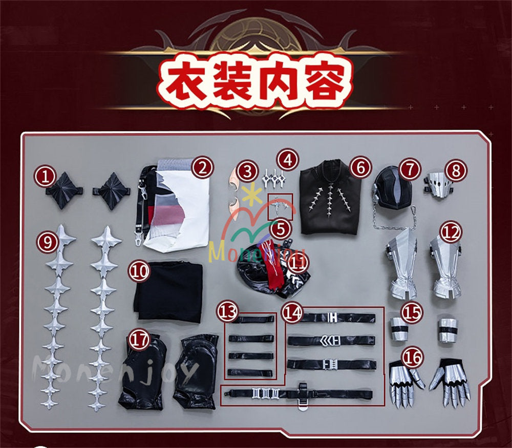 Monenjoy　アークナイツ　ズオ・ラウ　 無息破局ver　コスプレ衣装 左乐 Zuo Le　人工革とストレッチ生地選択　　 Arknights コスチューム　 MONENJOY